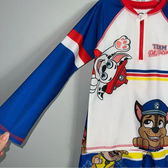 Paw Patrol Blue and White Rashguard Swim Set Boys 5T Trunks NWOT - Picture 3 of 8